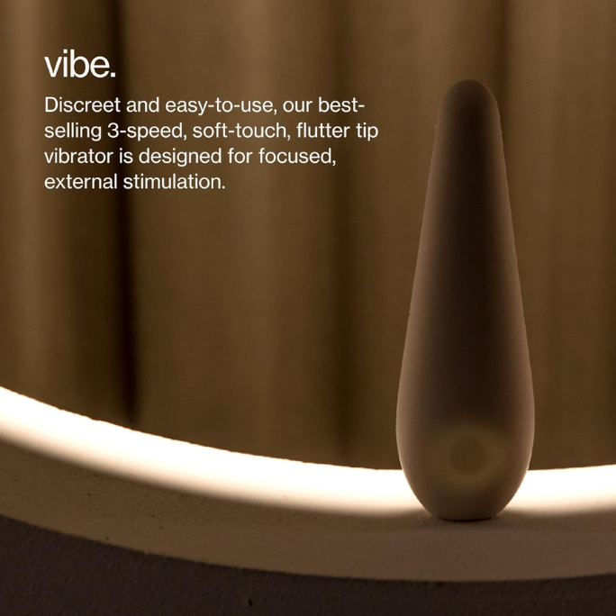 Vibe - Flutter Tip Bullet Vibrator - 3-Speed Discreet External Clitoral Stimulator - Water-Resistant + 100% Platinum-Grade Silicone