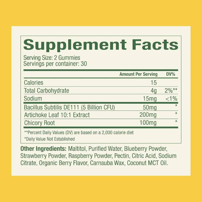 WonderBiome Prebiotic Gummies - 2-in-1 Prebiotic + Probiotic Gummies, Zero-Sugar Digestive Health & Bloating Relief