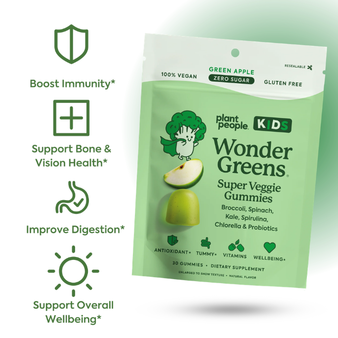 WonderGreens KIDS Veggie Gummies - Zero-sugar, veggie and probiotic gummies