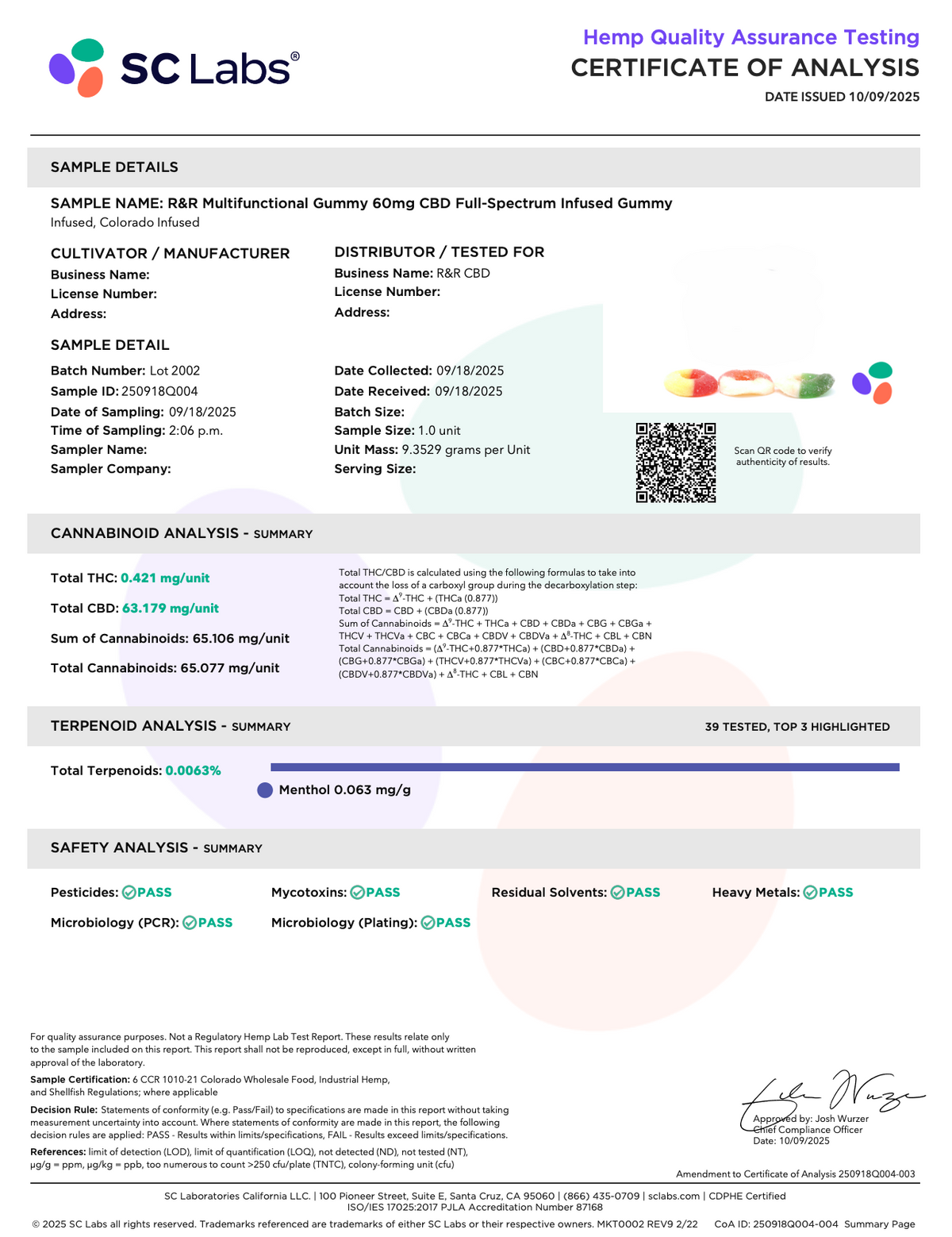 Organic Full Spectrum Gummy Rings