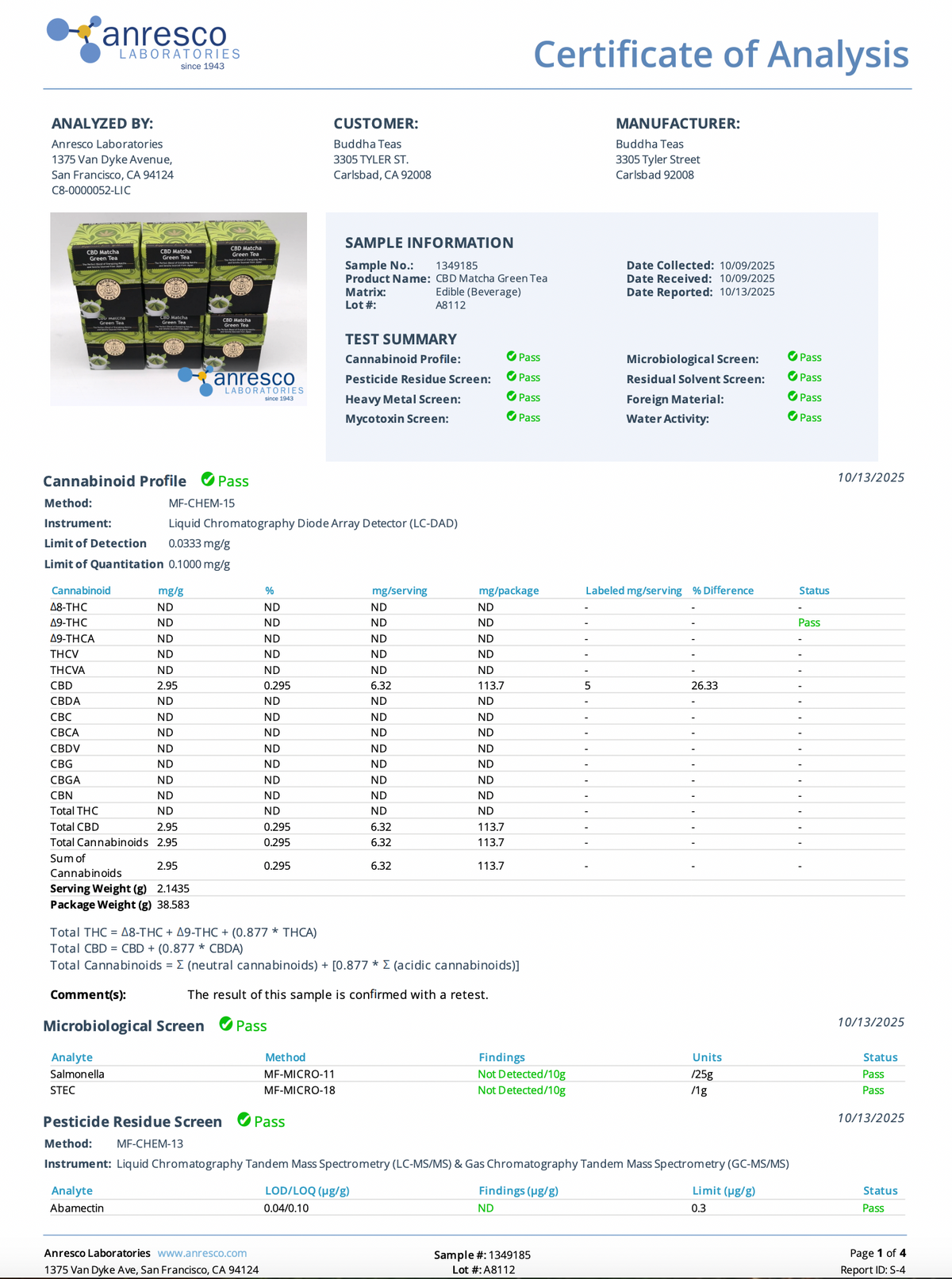 CBD Tea: Matcha Green Tea