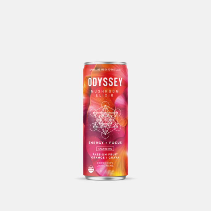 Odyssey Mushroom Elixir - Energy + Focus Passion Fruit, Orange, Guava (Sparkling)